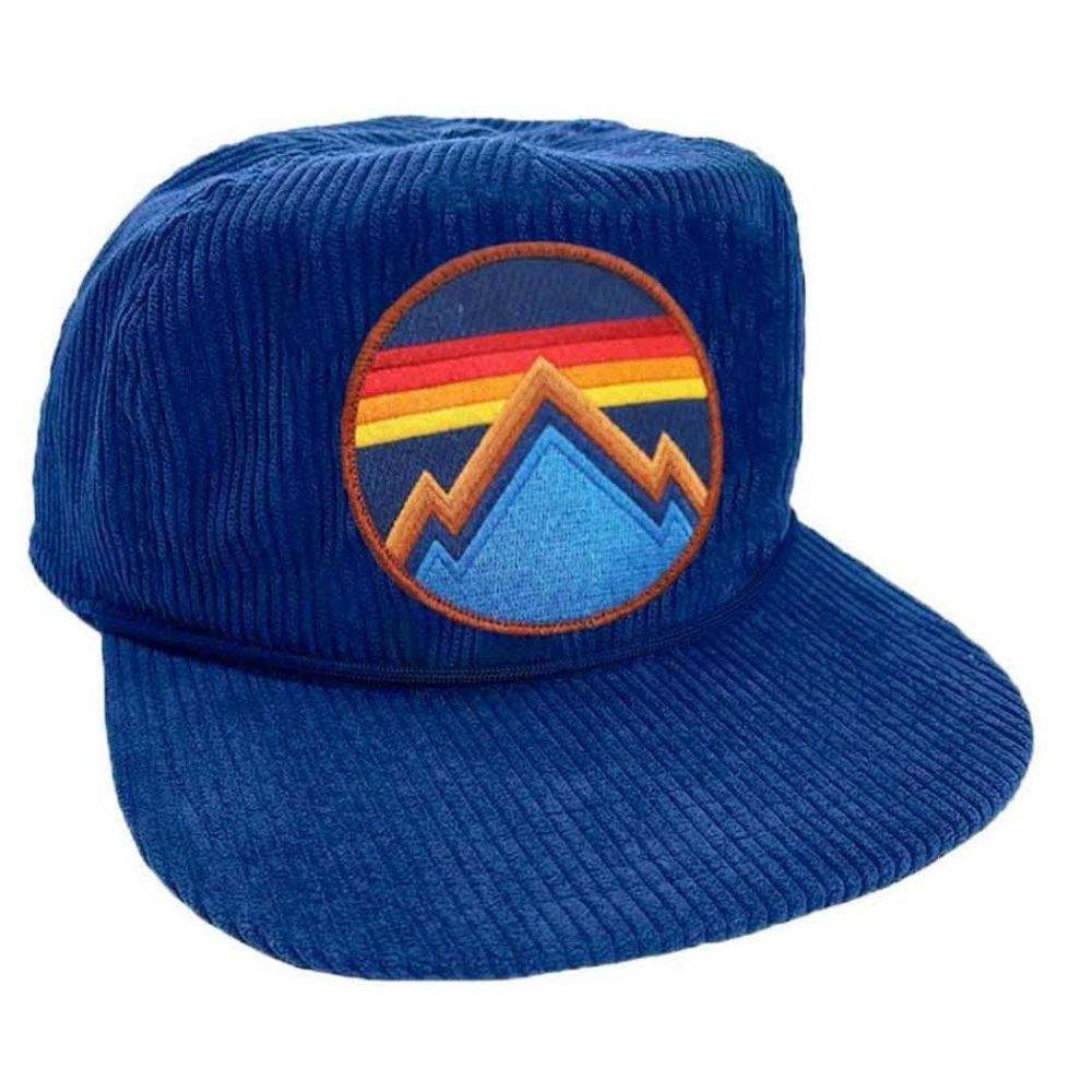 Aviator Nation All Seasons Trucker Hat Vintage Corduroy Blue Mountain Patch